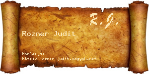 Rozner Judit névjegykártya